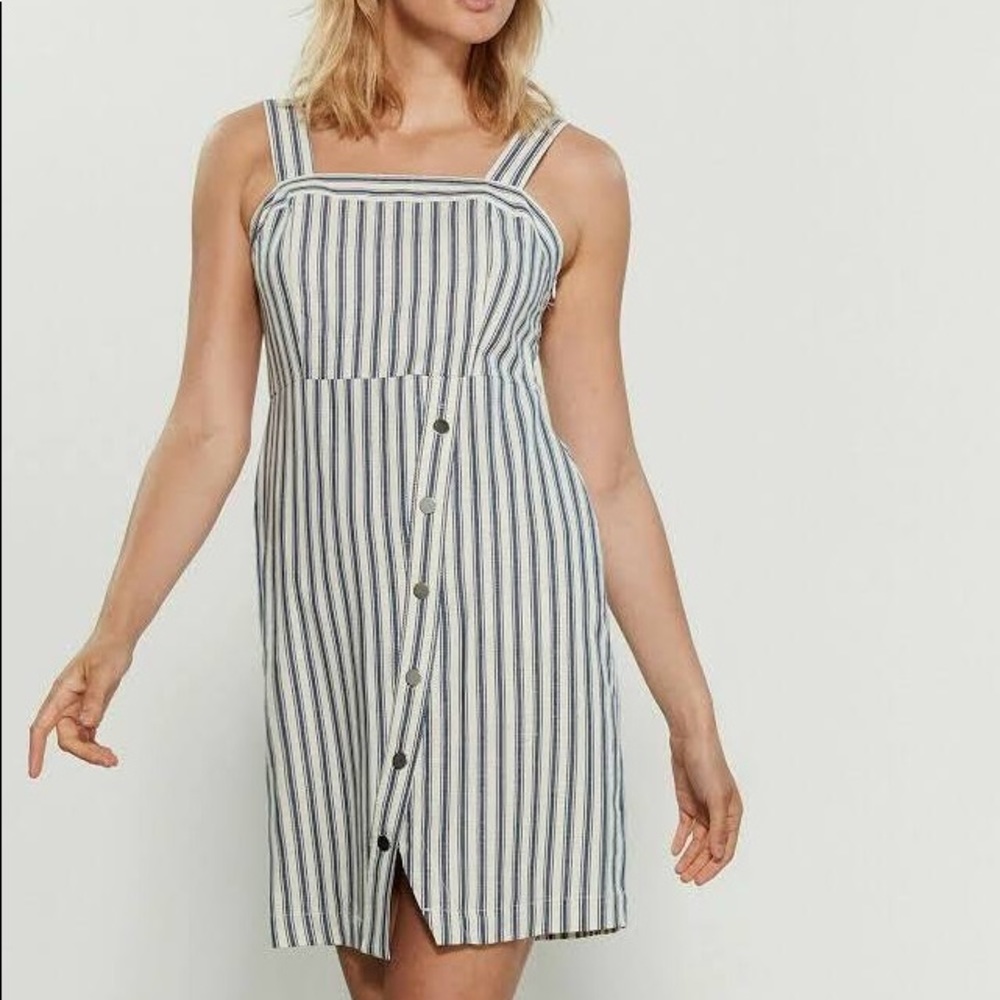sharagano stripe button dress